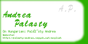 andrea palasty business card